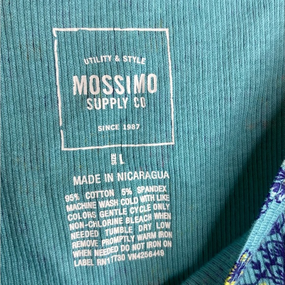 Mossimo Tank Top Blue Floral Large - Picture 3 of 5